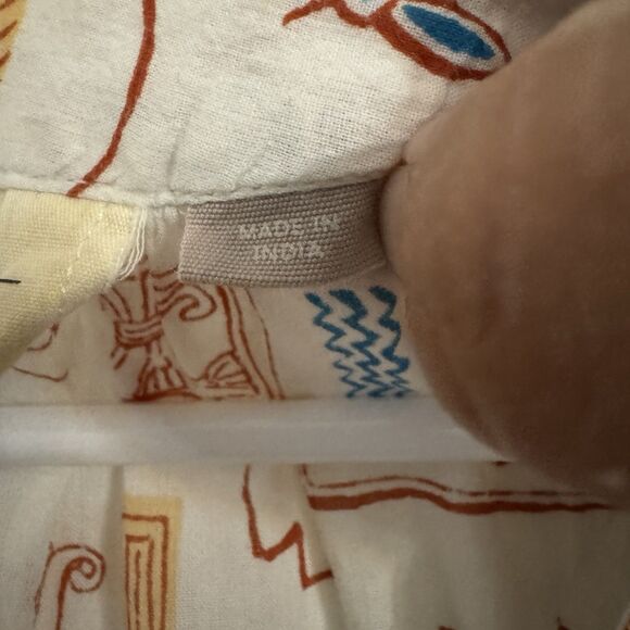 Anthropologie Womens SMALL Danielle Kroll Brooklynite Top Printed Aztec Art - Picture 6 of 9